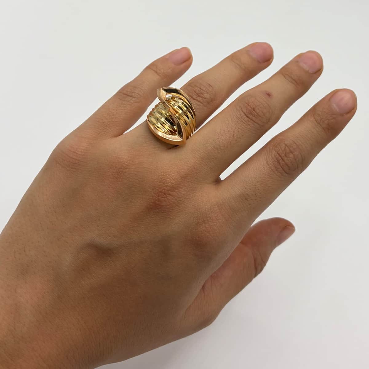 انگشتر طلا 18 عیار آینه و لوزی وزن 3.600 گرم اجرت ساخت 9 درصد کد GD01 000372 - تصویر 3