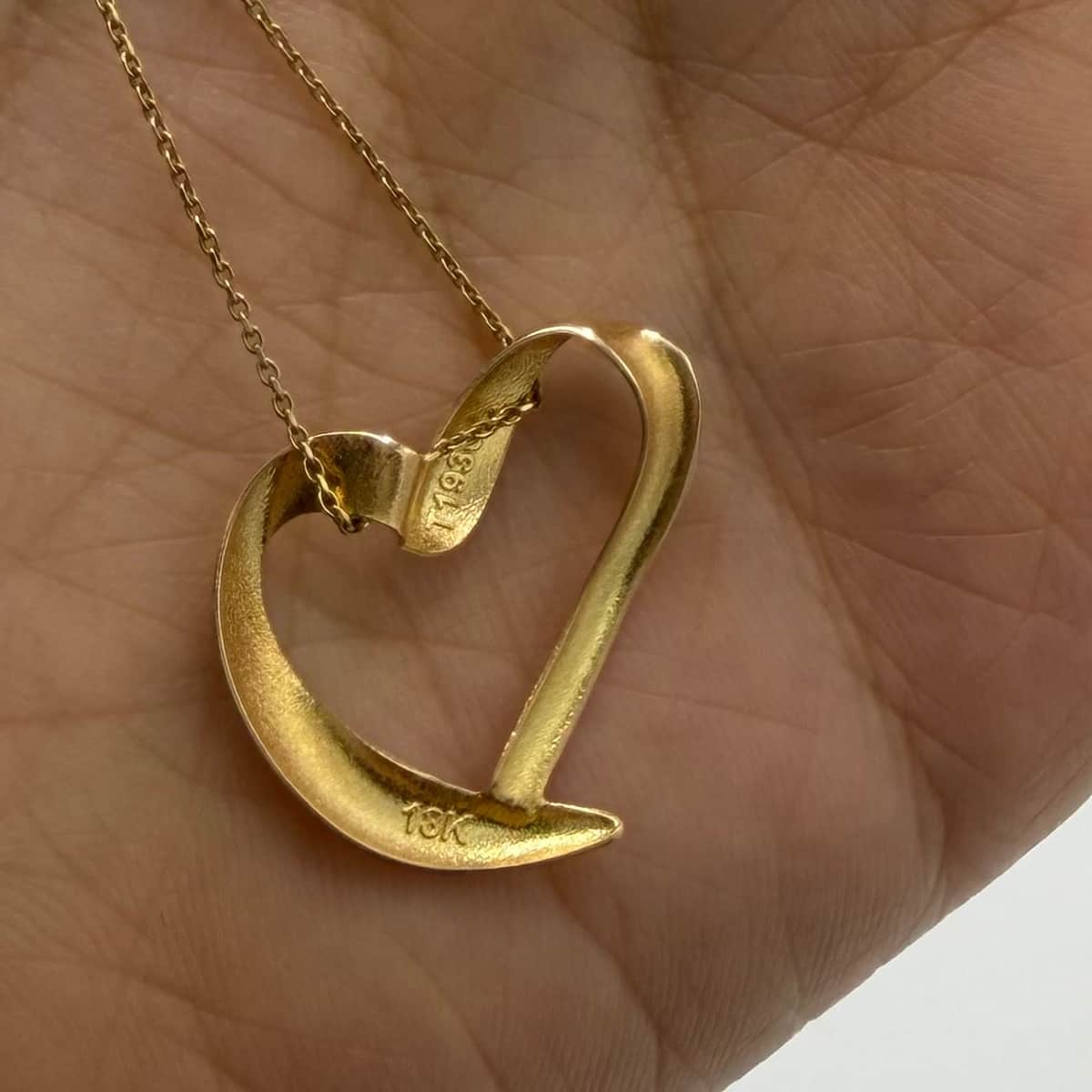 آویز طلا 18 عیار قلب وزن 0.950 گرم اجرت ساخت 14 درصد کد GD01 000355 - تصویر 2
