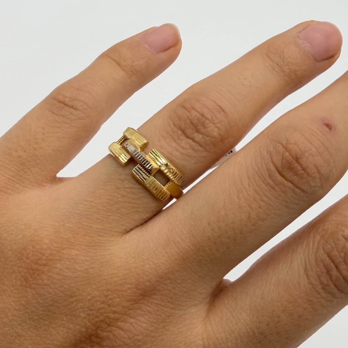 انگشتر طلا 18 عیار کارتیه تراش وزن 2.300 گرم اجرت ساخت 10 درصد کد GD01 000325 - تصویر 1
