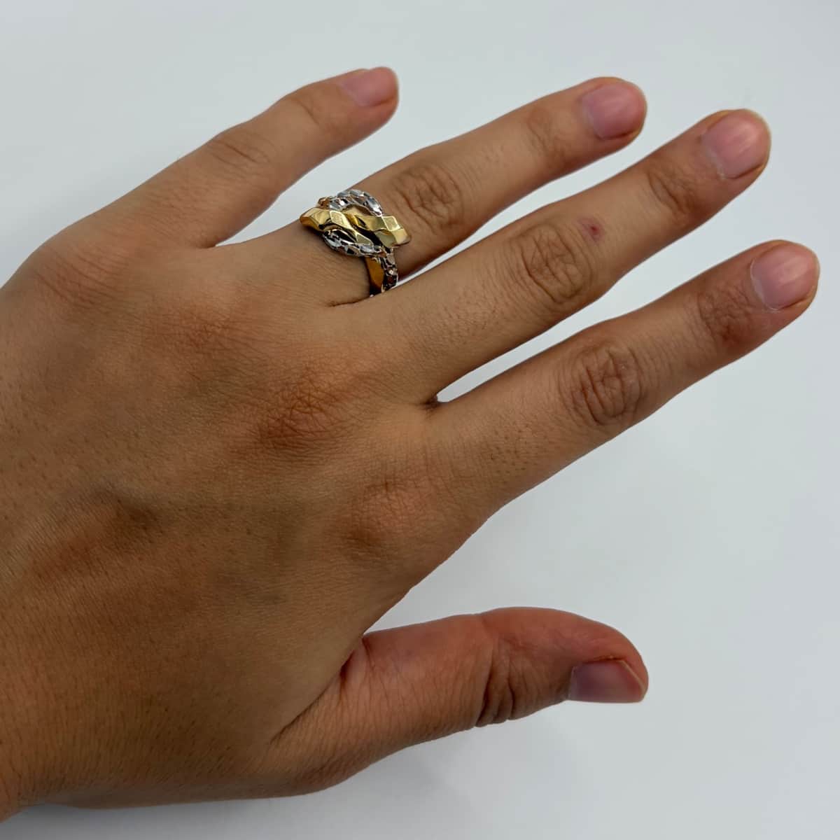 انگشتر طلا 18 عیار دو مار وزن 1.650 گرم اجرت ساخت 9 درصد کد GD01 000373 - تصویر 3