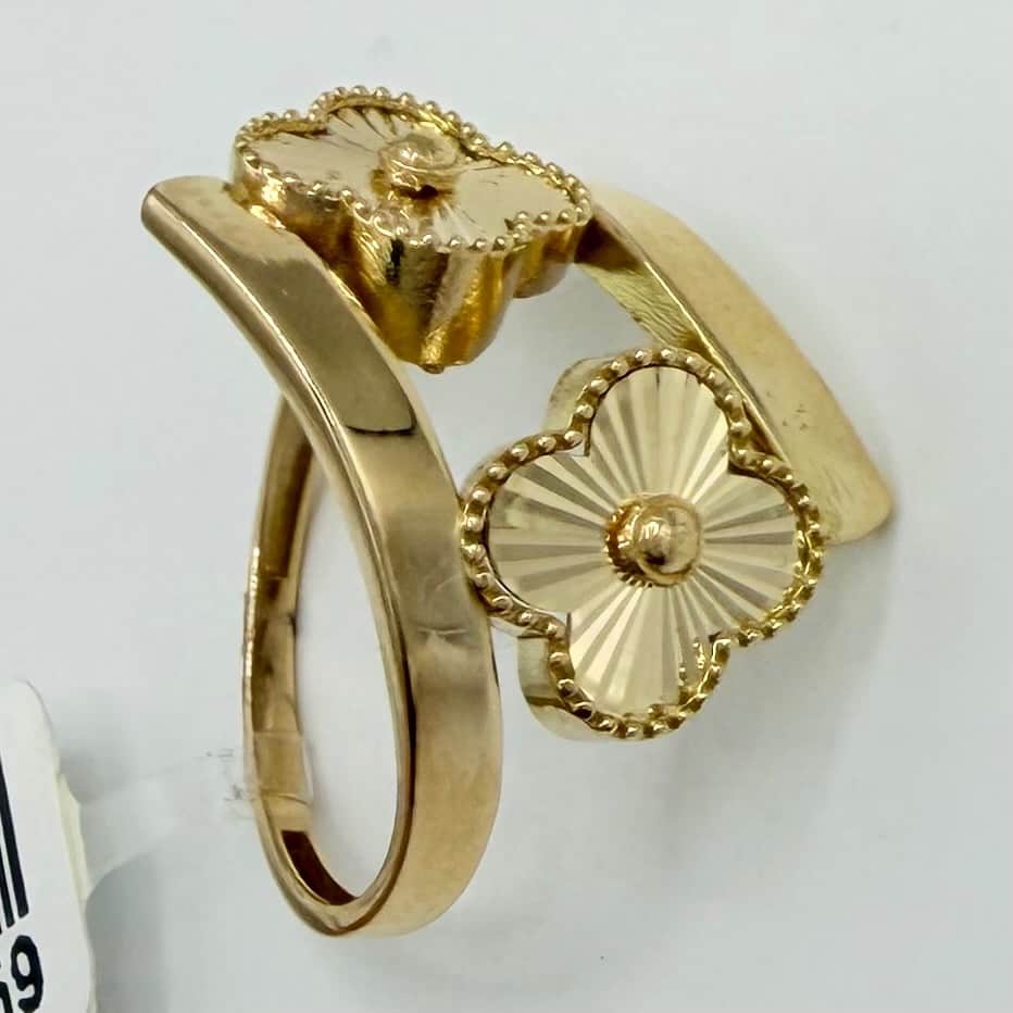 انگشتر طلا 18 عیار ونکلیف دوگل وزن 2.340 گرم اجرت ساخت 10 درصد کد GD01 000359
