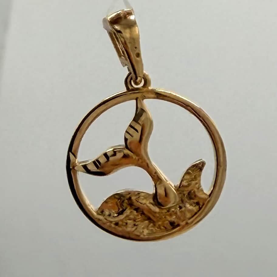آویز طلا 18 عیار دم وال دایره وزن 1.150 گرم اجرت ساخت 10 درصد کد GD01 000318 - تصویر 2