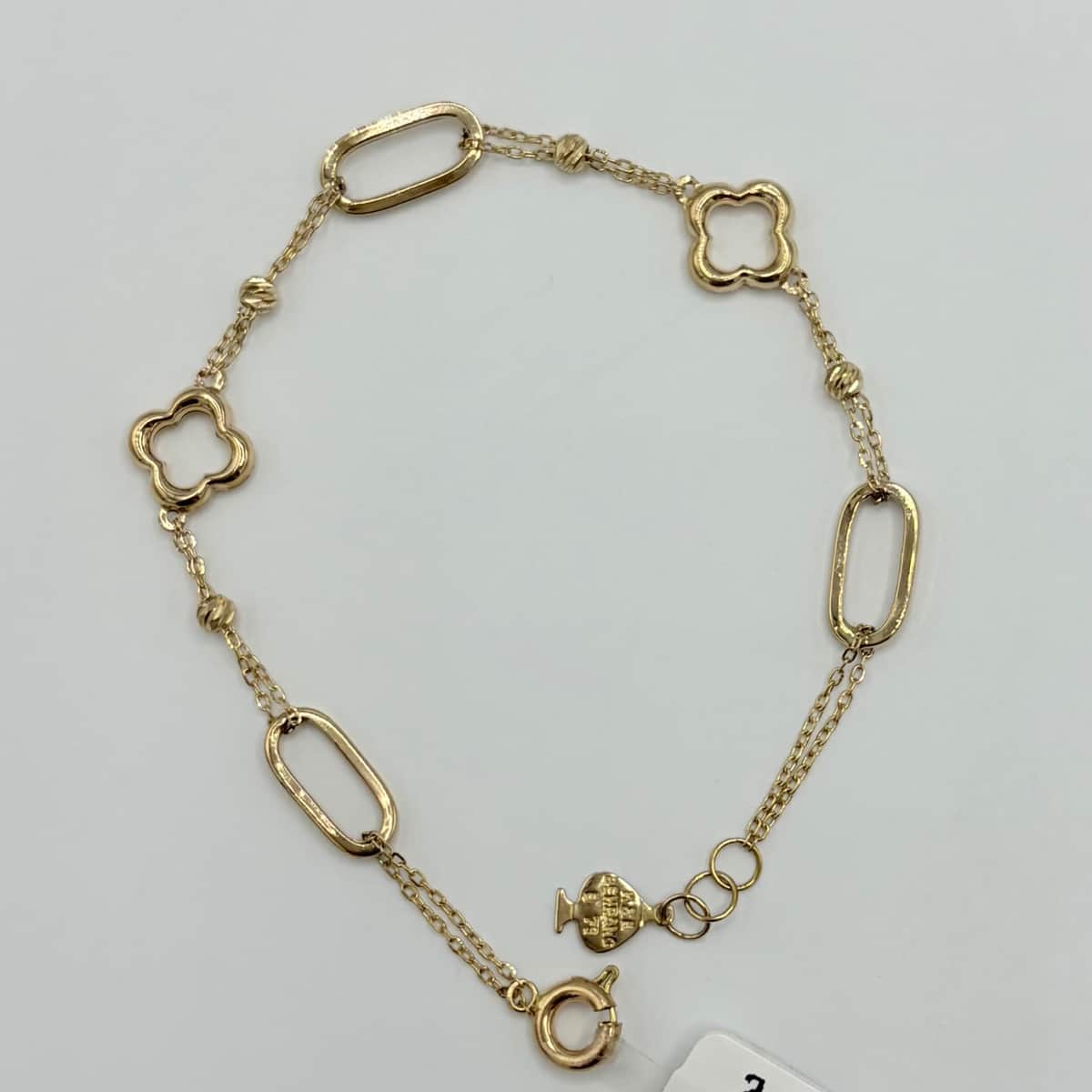 دستبند طلا 18 عیار زنجیری ونکلیف وزن 2.490 گرم اجرت ساخت 10 درصد کد GD01 000331 - تصویر 2