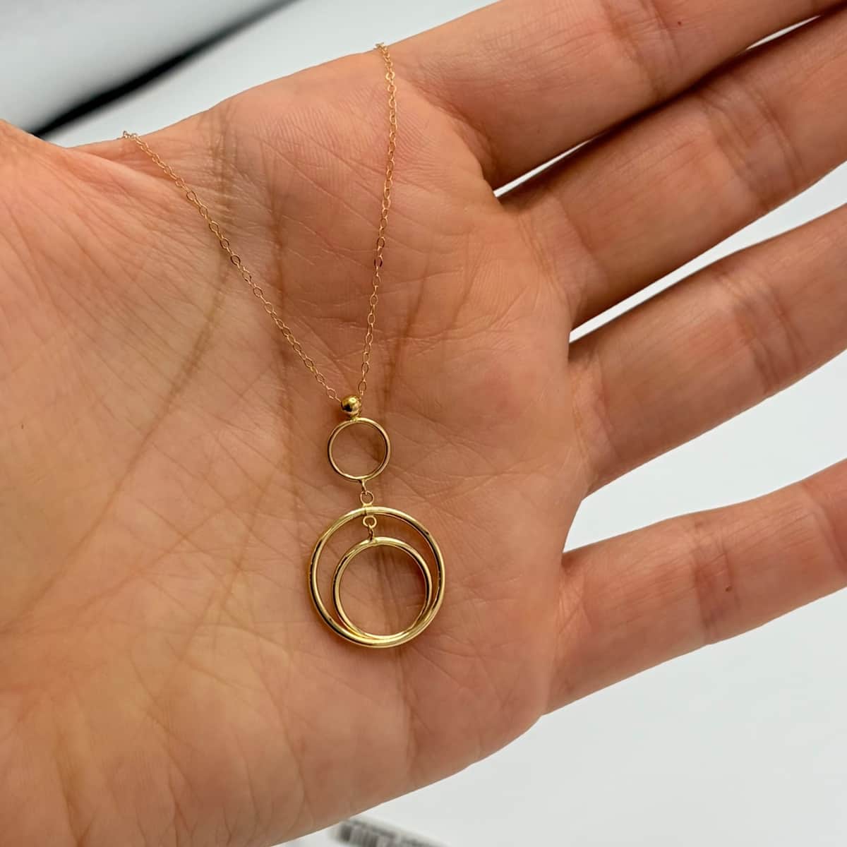 گردنبند طلا 18 عیار حلقه ای وزن 1.160 گرم اجرت ساخت 15 درصد کد GD01 000341