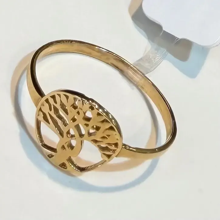 انگشتر طلا 18 عیار درخت زندگی وزن 1.290 گرم اجرت ساخت ۶ درصد کد GD01 000124 - تصویر 2