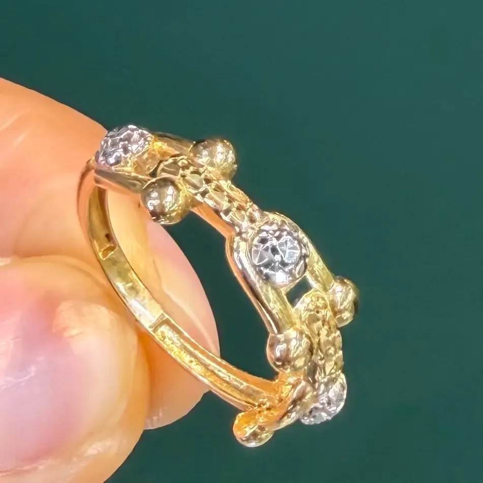 انگشتر طلا 18 عیار مینیمال تیفانی تراش وزن 1.440 گرم اجرت ساخت ۹ درصد کد GD01 000132 - تصویر 2