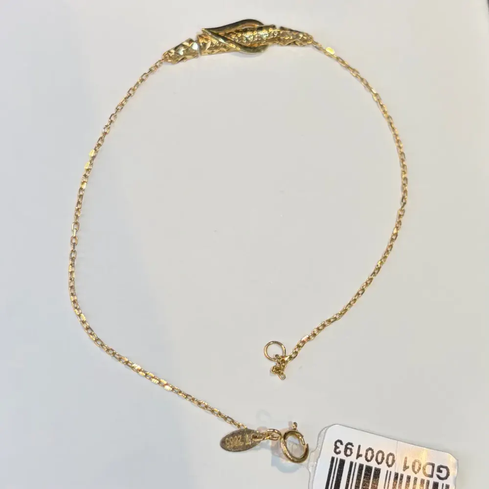 دستبند طلا 18 عیار مینیمال تراش وزن 1.230 گرم اجرت ساخت ۸ درصد کد GD01 000193