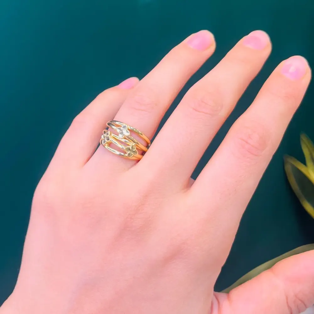 انگشتر طلا 18 عیار چهاررج چهاربرگ وزن 2.980 گرم اجرت ساخت ۱۰ درصد کد GD01 000291 - تصویر 3