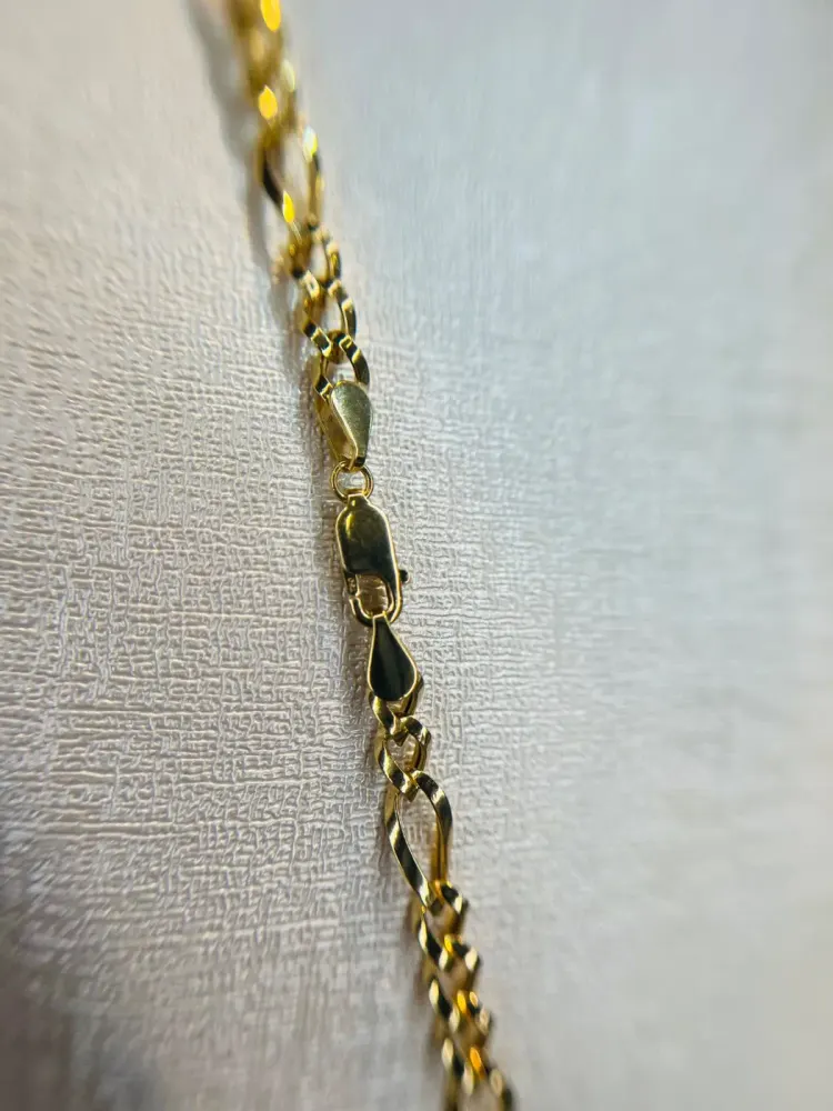 زنجیر طلا 18 عیار فیگارو وزن 8.260 گرم اجرت ساخت ۱۲ درصد کد GD01 000285 - تصویر 3