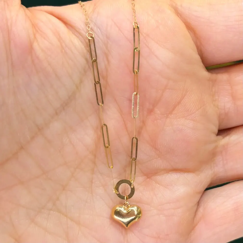 گردنبند طلا 18 عیار مینیمال هرمس و قلب وزن 0.920 گرم اجرت ساخت ۱۵ درصد کد GD01 000032 - تصویر 2