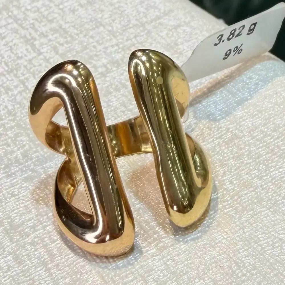 انگشتر طلا 18 عیار دورنگ نمادار وزن 3.820 گرم اجرت ساخت ۹ درصد کد GD01 000043 - تصویر 4