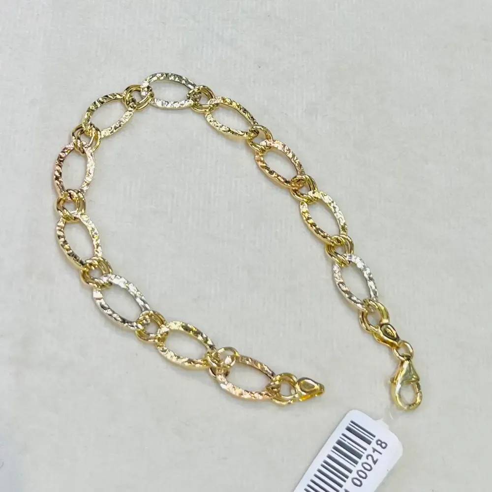دستبند طلا ۱۸ عیار زنجیری سه رنگ وزن ۲٫۷۶۰ گرم اجرت ساخت ۱۴ درصد کد GD01 000218 - تصویر 2