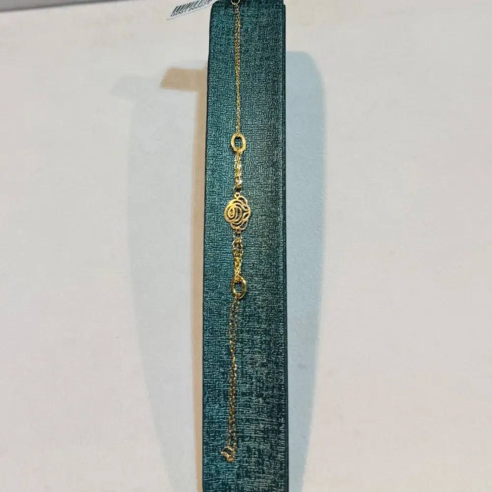 دستبند طلا ۱۸ عیار مینیمال گل رز وزن ۱٫۷۴۰ گرم اجرت ساخت ۱۲ درصد کد GD01 000071 - تصویر 2