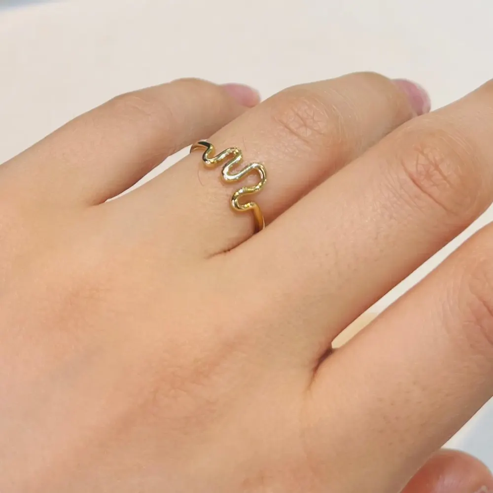 انگشتر طلا 18 عیار مینیمال مارپیچ وزن ۰.۷۷0 گرم اجرت ساخت ۹ درصد کد GD01 000060 - تصویر 3