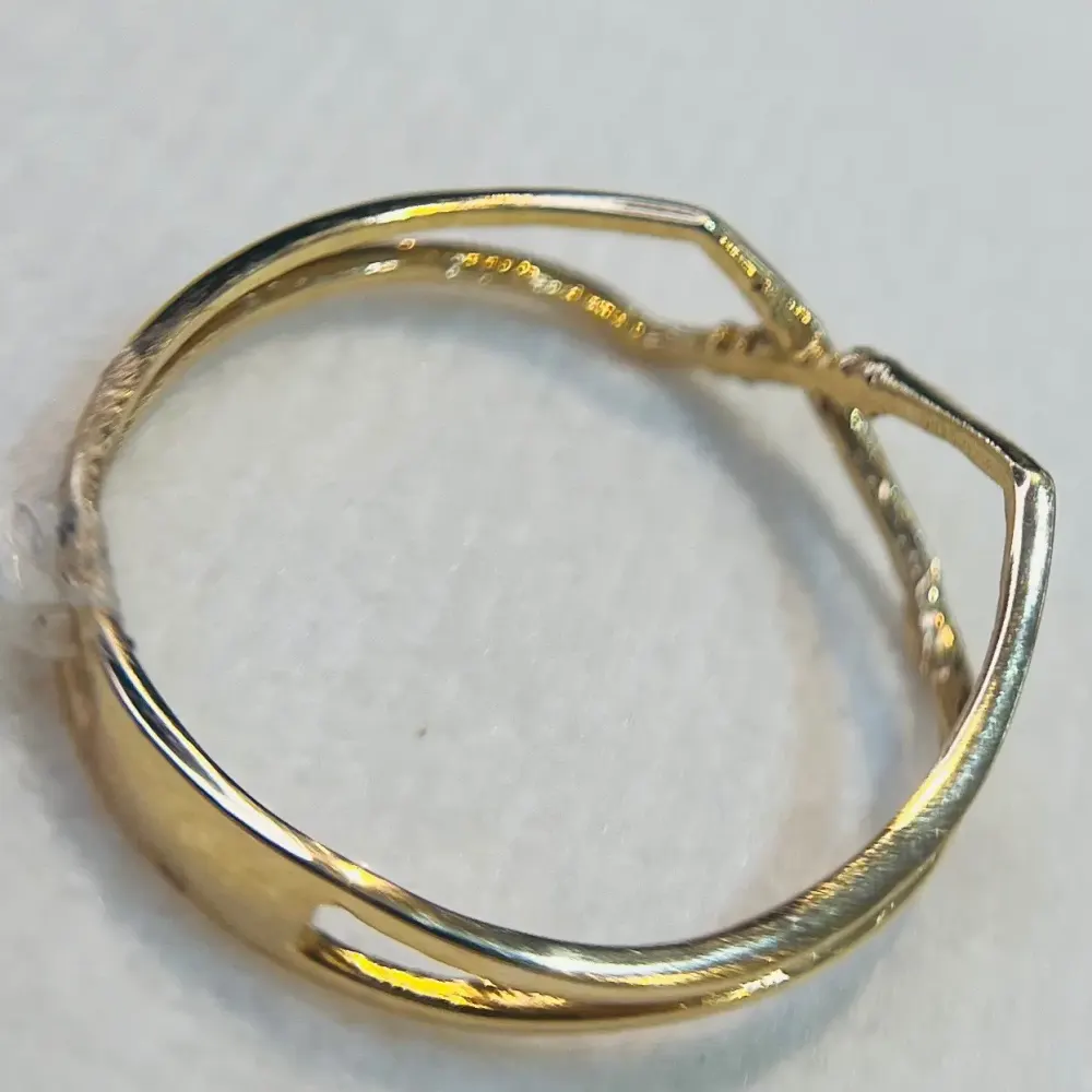 انگشتر طلا 18 عیار مینیمال دو لوزی  وزن ۰.۹۴0 گرم اجرت ساخت ۶ درصد کد GD01 000129 - تصویر 3