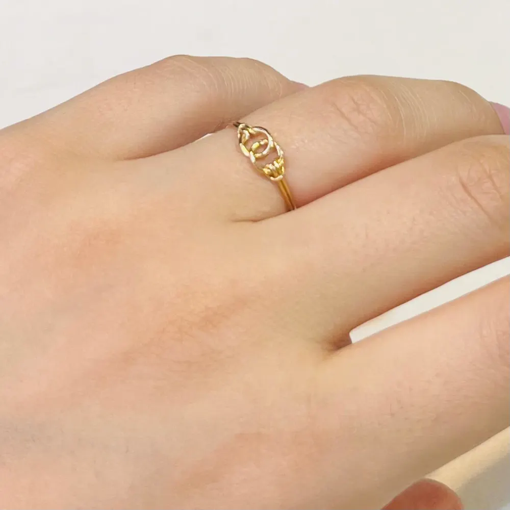 انگشتر طلا 18 عیار مینیمال دو حلقه  وزن ۰.۸۶0 گرم اجرت ساخت ۶ درصد کد GD01 000128