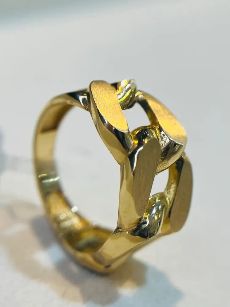 انگشتر طلا 18 عیار کارتیر سه حلقه مات وزن ۲.۷۲0 گرم اجرت ساخت ۱۳ درصد کد GD01 000184 - تصویر 2