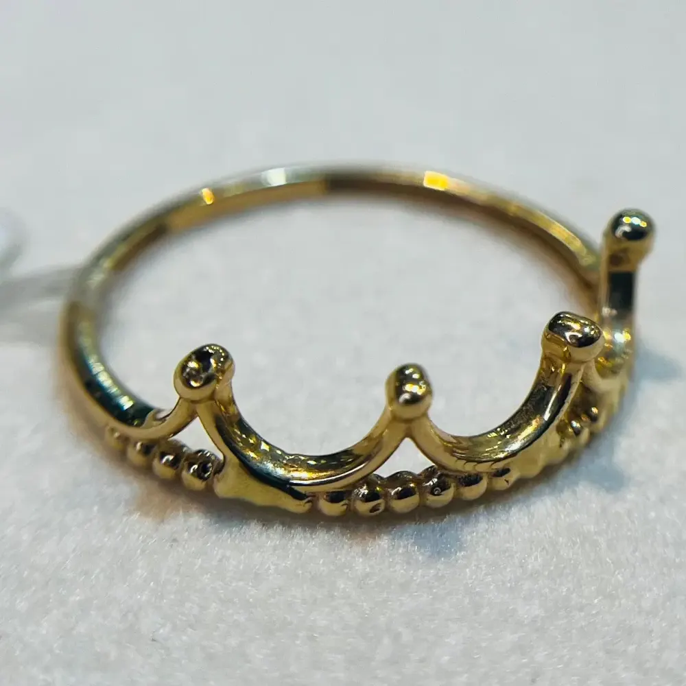 انگشتر طلا 18 عیار مینیمال تاج وزن ۱.200 گرم اجرت ساخت ۹ درصد کد GD01 000054 - تصویر 3