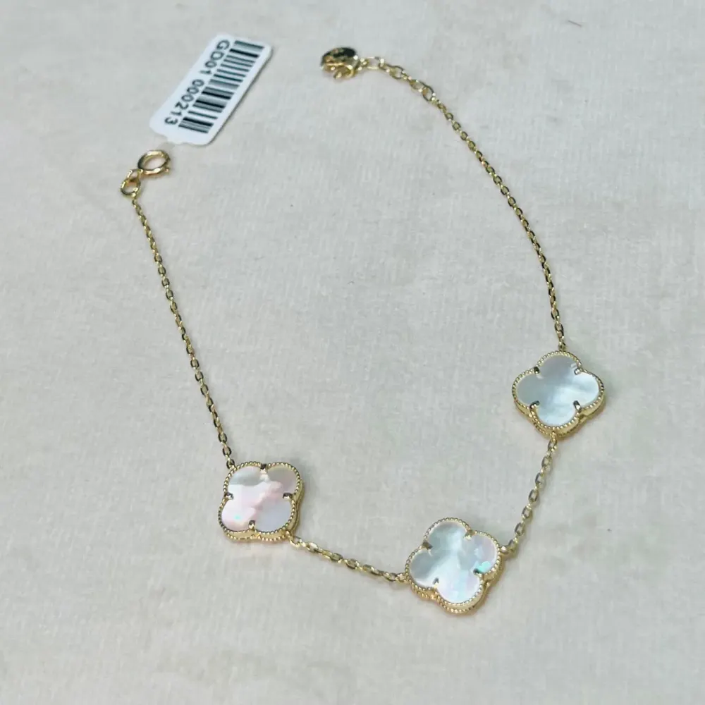 دست‌بند طلا 18 عیار طرح ونکلیف سنگی وزن ۲.۰۲0 گرم اجرت ساخت ۱۲ درصد کد GD01 000213
