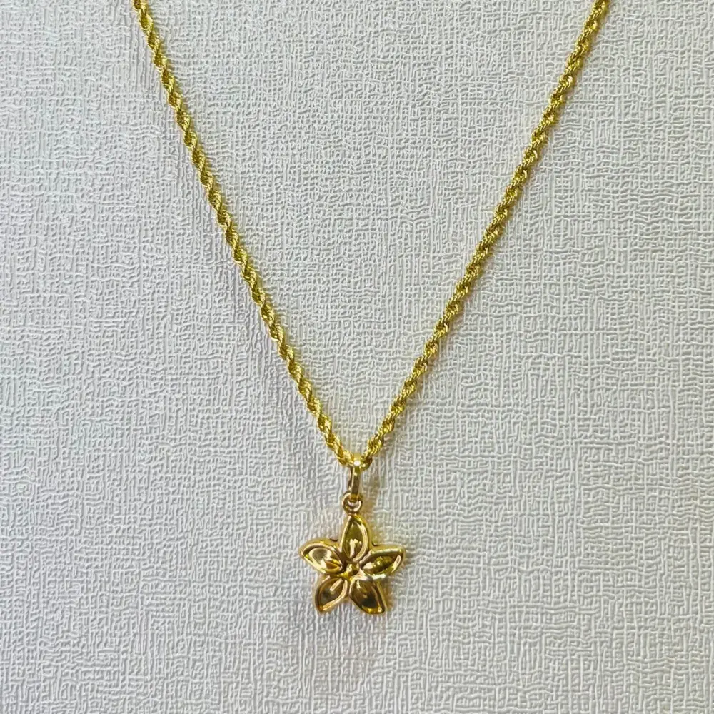 آویز طلا ۱۸ عیار گردنی گل ۵ وزن ۰٫۷۰۰ گرم اجرت ساخت ۷ درصد کد GD01 000165 - تصویر 2