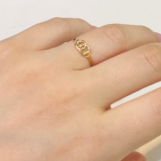 انگشتر طلا 18 عیار مینیمال دو حلقه وزن ۰.۸۶0 گرم اجرت ساخت ۶ درصد کد GD01 000128