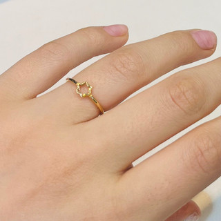 انگشتر طلا 18 عیار مینیمال گل توخالی وزن ۰.۷۵0 گرم اجرت ساخت ۱۳ درصد کد GD01 000183