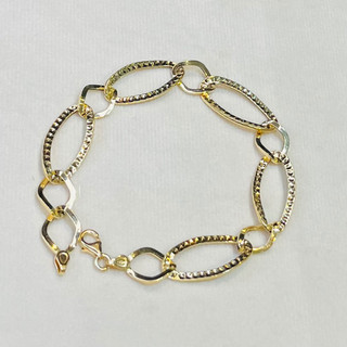 دستبند طلا 18 عیار زنجیری حلقه بزرگ وزن ۲.۹۳ گرم اجرت ساخت ۱۴ درصد کد GD01 000216
