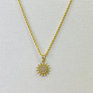 آویز طلا 18 عیار گردنی خورشید وزن ۱.۱۱ گرم اجرت ساخت ۱۰ درصد کد GD01 000104